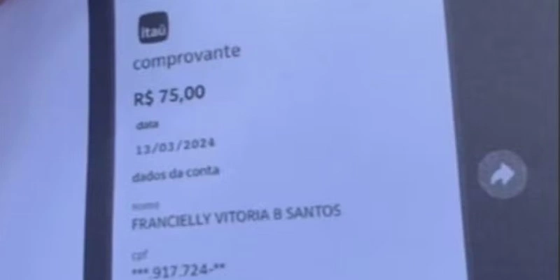 Dono de pizzaria publicou um dos comprovantes falsos enviados por cliente que aplicava golpe em restaurantes no Grande Recife - Reprodução/Instagram