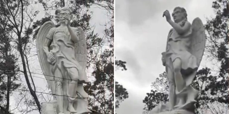 Estátua de Lúcifer Foto: Frame de vídeo / Mestre Lukas de Bará da Rua - Reprodução